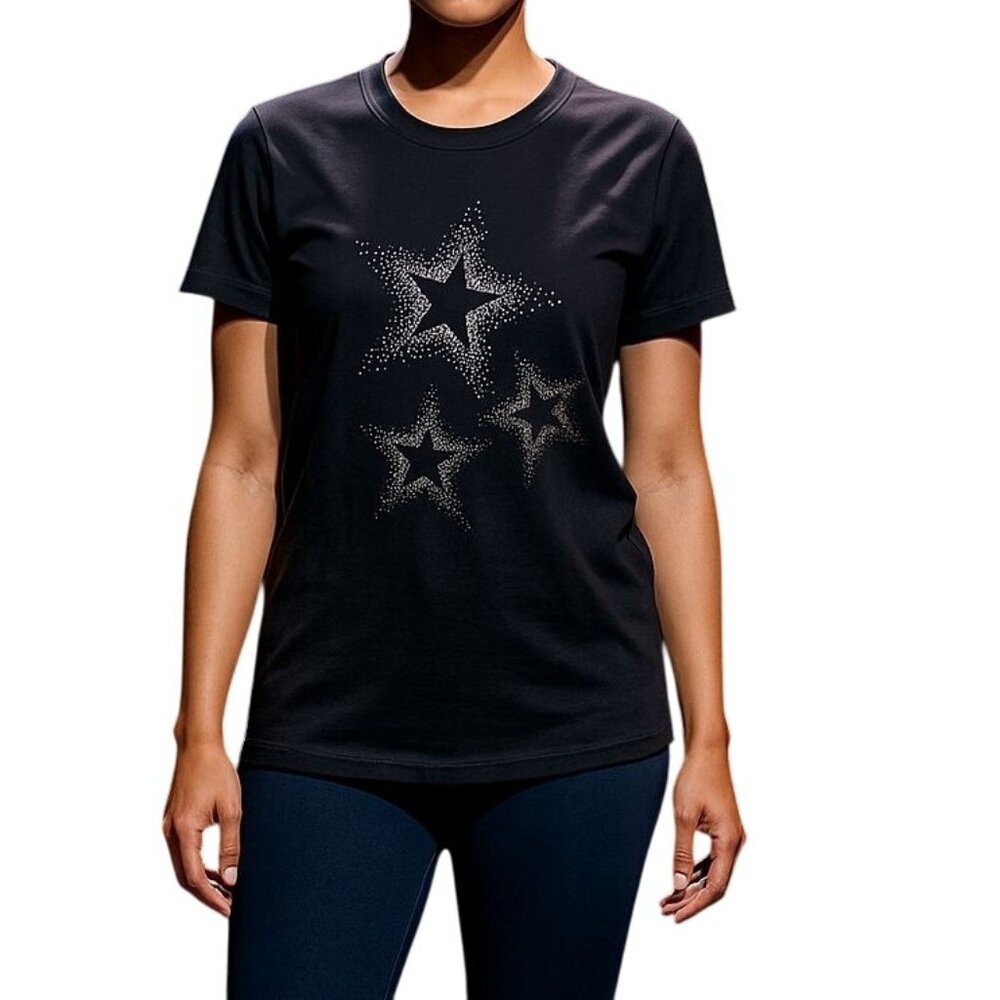 Theater Star Graphic T Shirt Size M Black Cotton Short Sleeve Top Audition